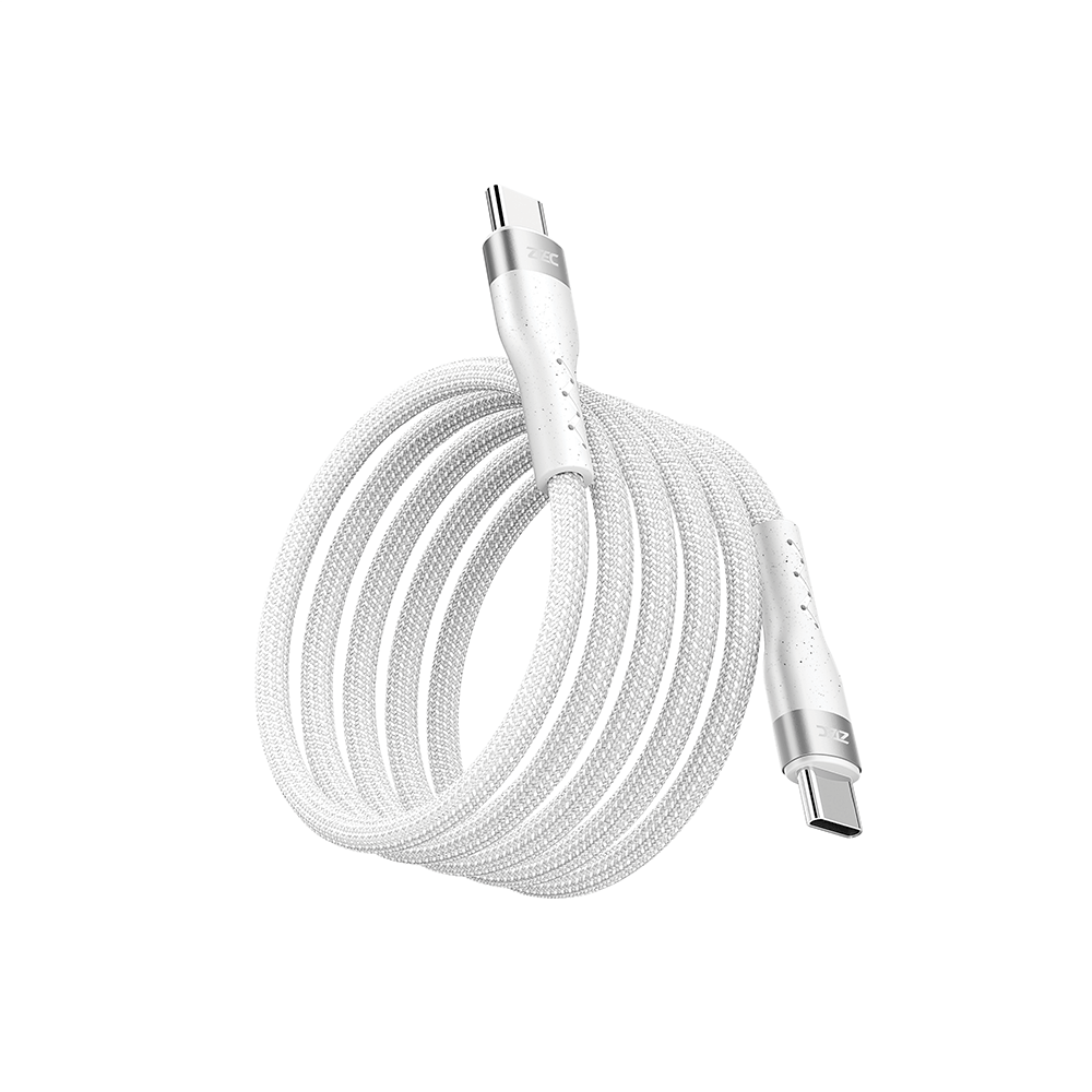 สายชาร์จเร็วแบบแม่เหล็ก ZTEC รุ่น ZC331 USB-C to USB-C 60W ยาว 1 เมตร สีขาว (รองรับเทคโนโลยี PD/QC)